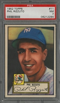 1952 Topps #11 Phil Rizzuto, Red Back - PSA NM 7